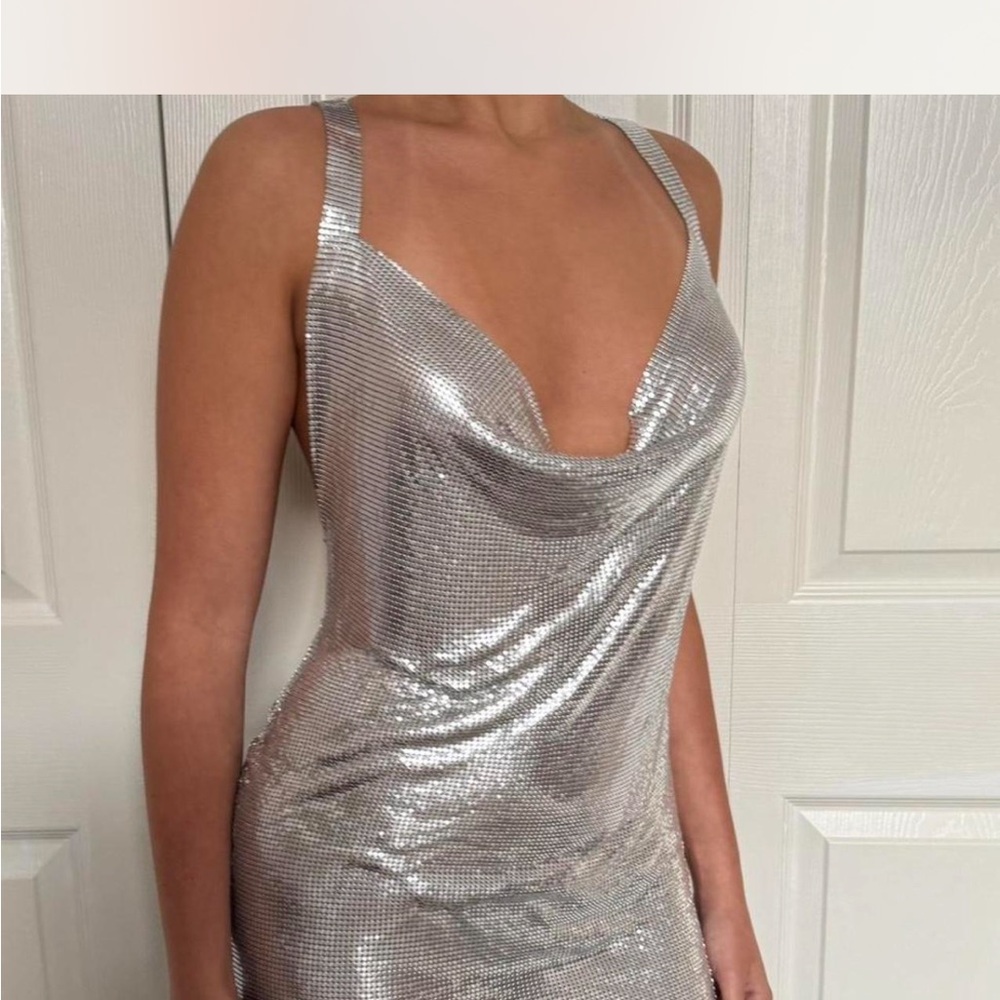 Silver chain mail Metallic Dress